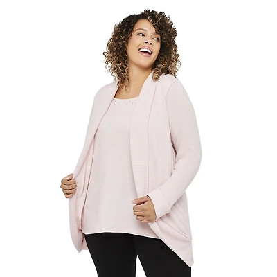 Cardigan avec débardeur trompe-l'œil George Plus pour femmes