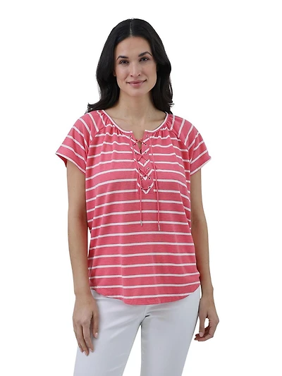 CHAPS LACE UP TOP