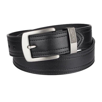 Ceinture noire en cuir industriel Genuine Dickies pour hommes avec logo d'anneau métallique de 40 mm Tailles 34 à 44
