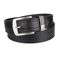 Ceinture noire en cuir industriel Genuine Dickies pour hommes avec logo d'anneau métallique de 40 mm Tailles 34 à 44