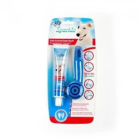 Brosse assistée par paume avec dentifrice au beurre d'arachide Sparkle All for Paws à prise facile