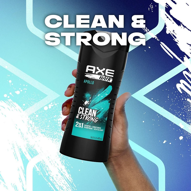 2-en-1 Shampooing+revitalisant AXE Apollo 473ml Shampooing