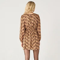 Devoted Long sleeve smocked waist mini dress