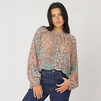 Devoted long sleeve loose-fit floral shirt