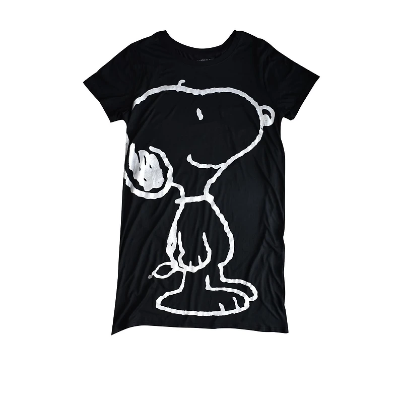 Chemise de nuit à manches courtes Look Up Snoopy Peanuts pour femmes
