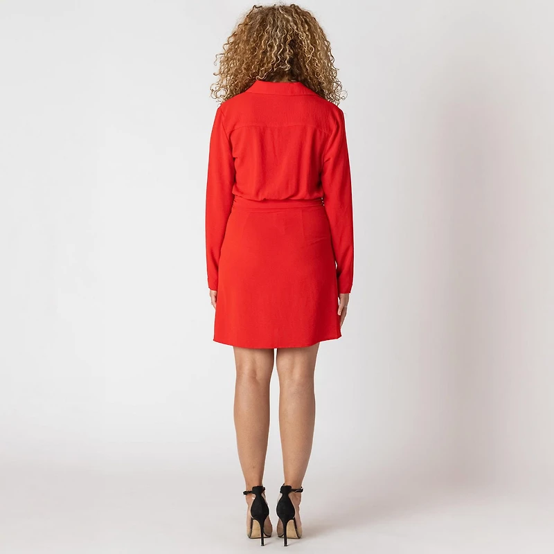 Devoted Robe enveloppante à manches longues et col en V