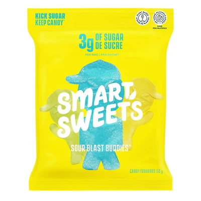 SmartSweets, Sour Blast Buddies, 50g Pouch, No artificial sweeteners and added sugar.
