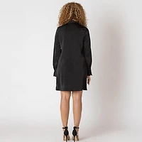 Devoted Mini robe à manches longues et col en V avec écharpe de cou