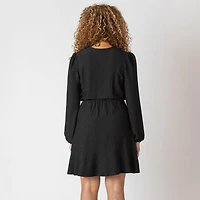 Devoted L/S wrap mini dress<br>