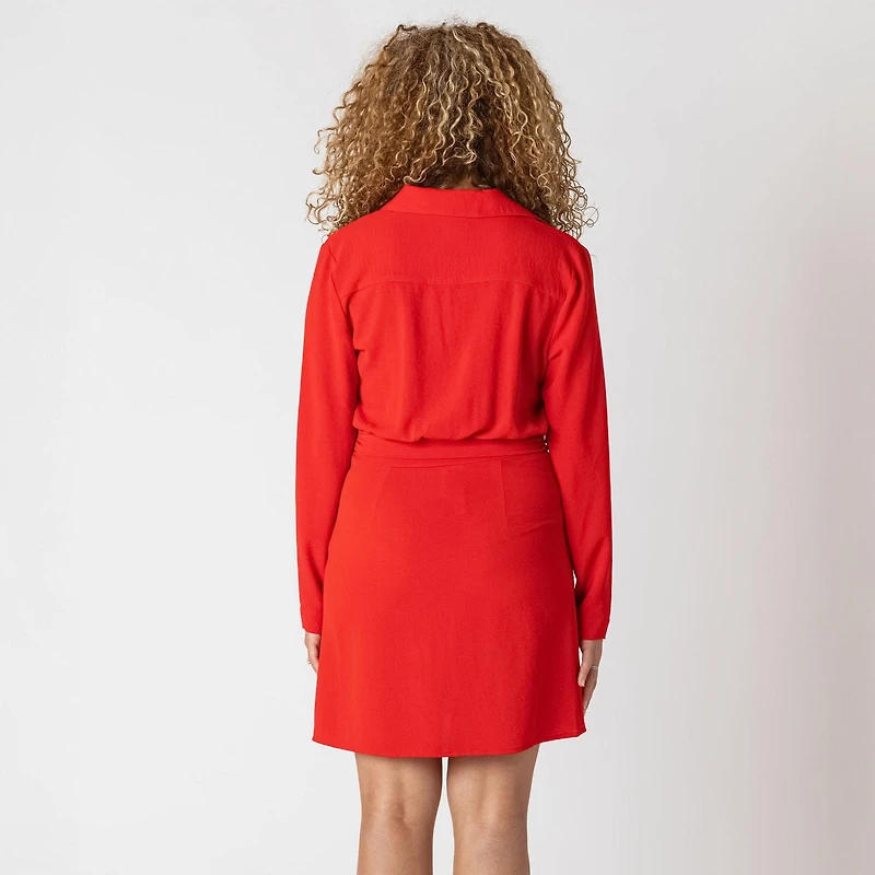 Devoted Long sleeve v-neck wrap dress