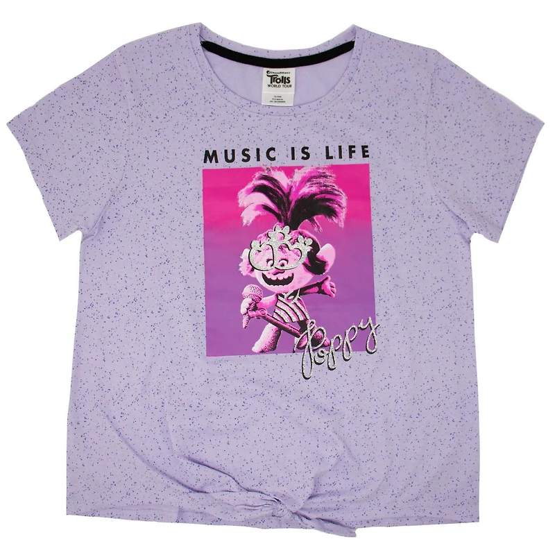 Trolls Chandail noué à manche courte pour filles