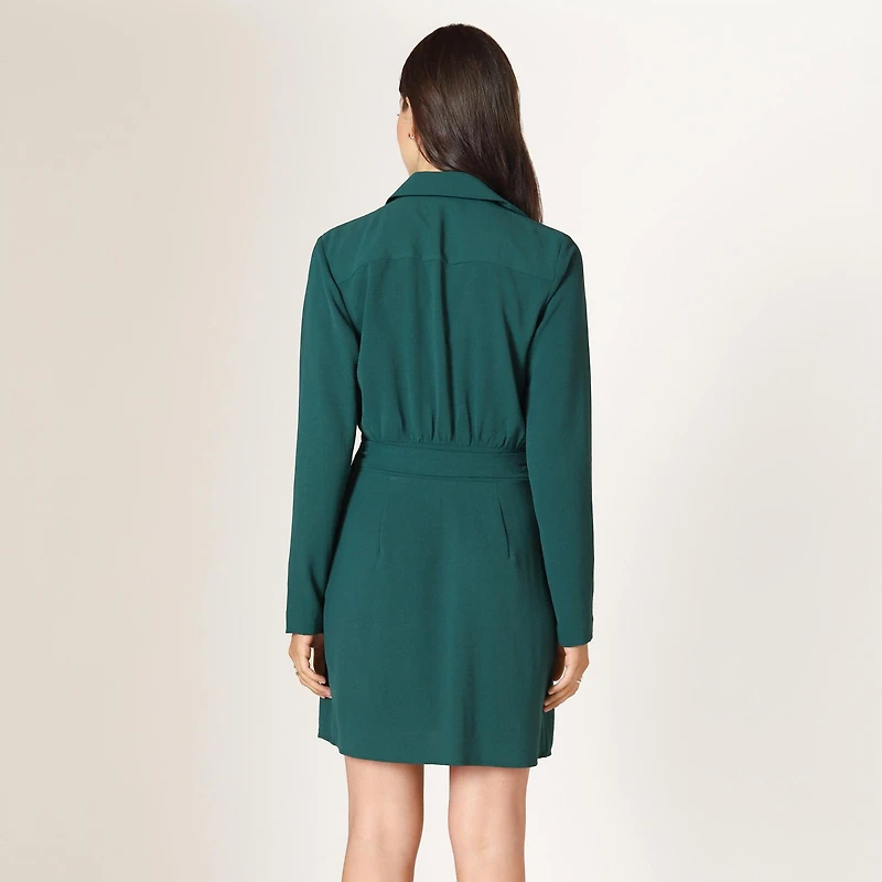 Devoted Long sleeve wrap mini dress with v-neck