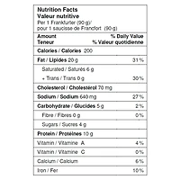Saucisses de Francfort de Poulet Justeuses Supremês de Zabiha Halal 900g