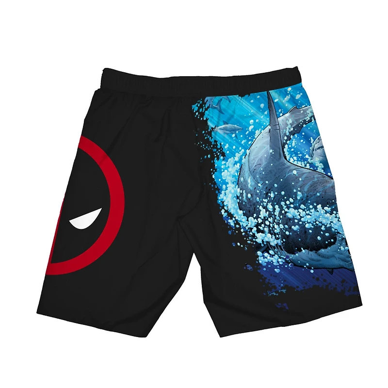 Mens Deadpool Vs Jaws Swim Trunks