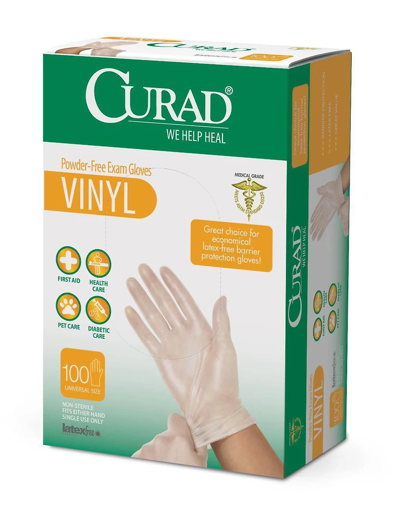 Curad, Powder Free Vinyl Gloves