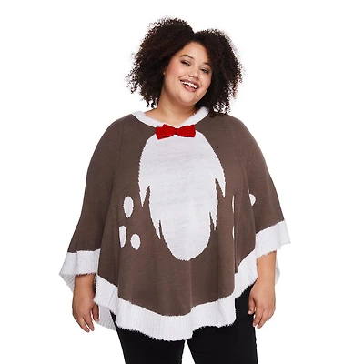 Poncho des fêtes à motif écossais George Plus pour femmes Tailles 1X-4X