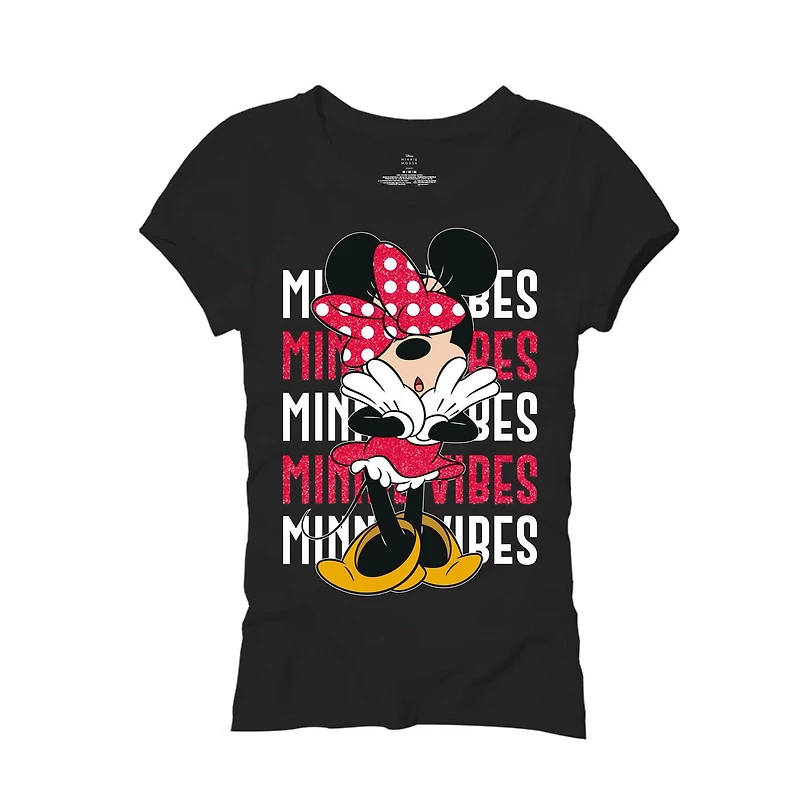 T-shirt à manches courtes Disney Minnie Shock Vibes pour fille