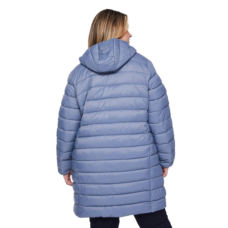 George Plus size Ladies Packable Hooded Puffer Coat, Size 1X to 4X