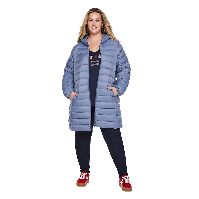 Manteau Doudoune à capuche pliable George pour femme Taille Plus Taille 1X a 4X