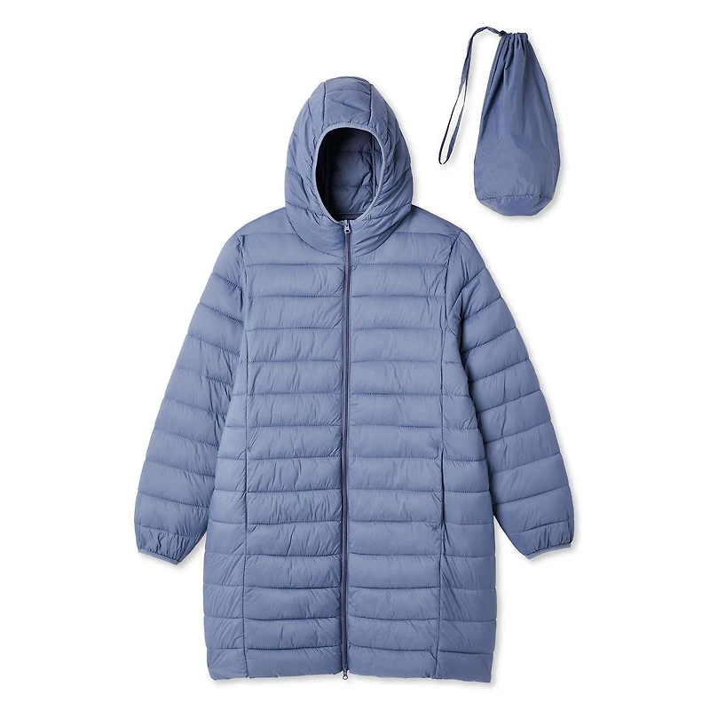 Manteau Doudoune à capuche pliable George pour femme Taille Plus Taille 1X a 4X