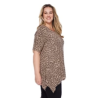 George Women's Plus Sharkbite Hem Tee, Sizes 1X-4X
