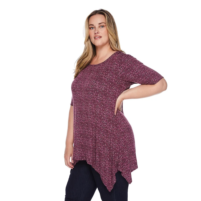 T-shirt à ourlet asymétrique George Plus pour femmes Tailles 1X-4X