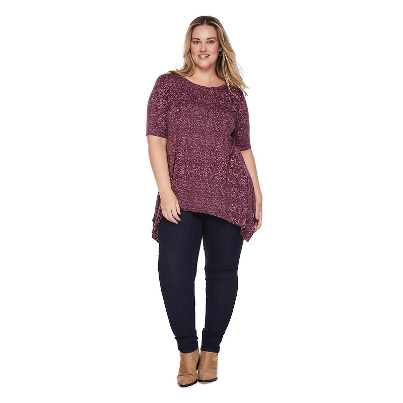 T-shirt à ourlet asymétrique George Plus pour femmes Tailles 1X-4X