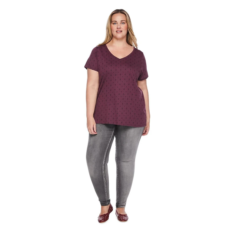 T-shirt avec encolure en V George Plus pour femmes Tailles 1X-4X
