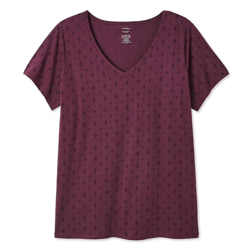 T-shirt avec encolure en V George Plus pour femmes Tailles 1X-4X