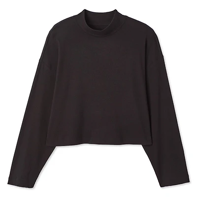 George Women's Cropped Mock Neckline Top