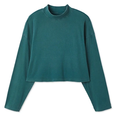 George Women's Cropped Mock Neckline Top