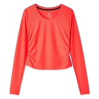 T-shirt écourté ruché Athletic Works pour femmes Tailles TP–TTG