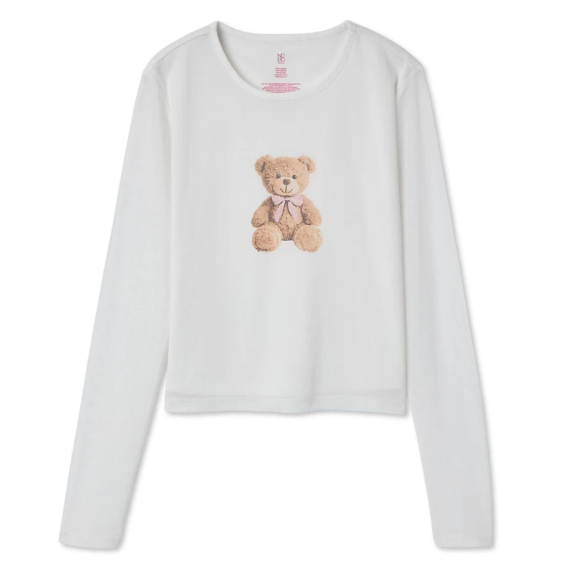 T-shirt en maille à manches longues No Boundaries pour femmes Tailles TP–TTG