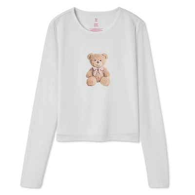 T-shirt en maille à manches longues No Boundaries pour femmes Tailles TP–TTG