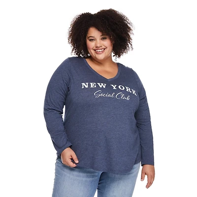 T-shirt à encolure en V George Plus pour femmes