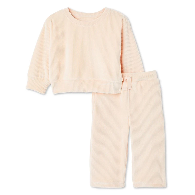Ensemble 2 pièces en velours George pour bébés filles