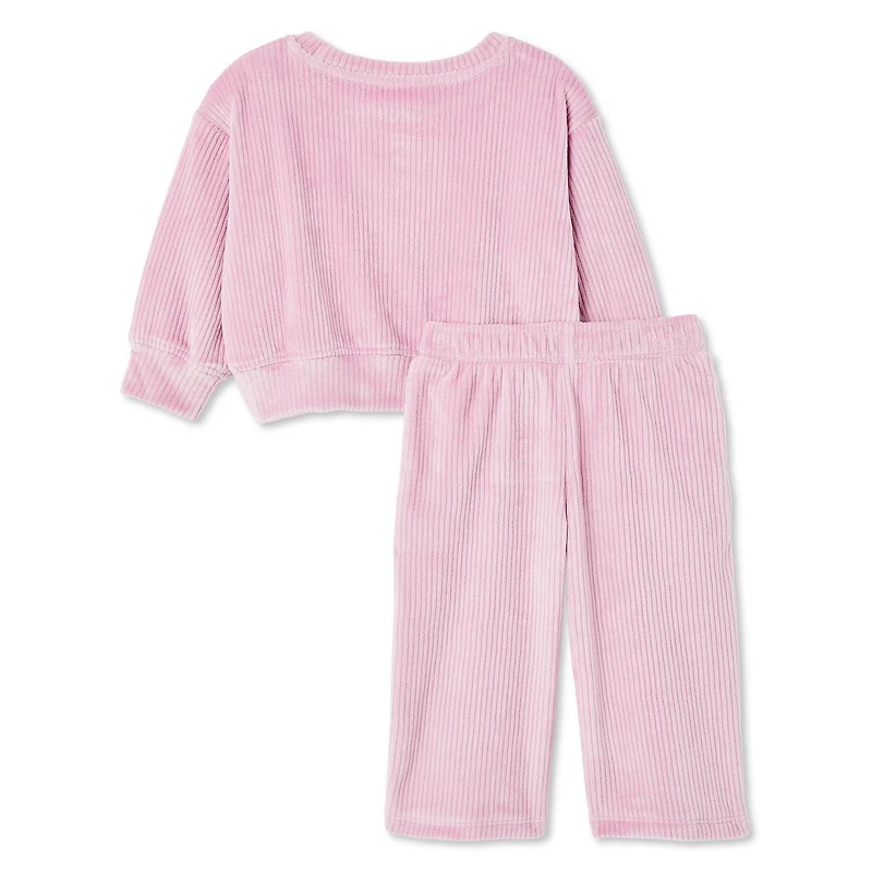 Ensemble 2 pièces en velours George pour bébés filles