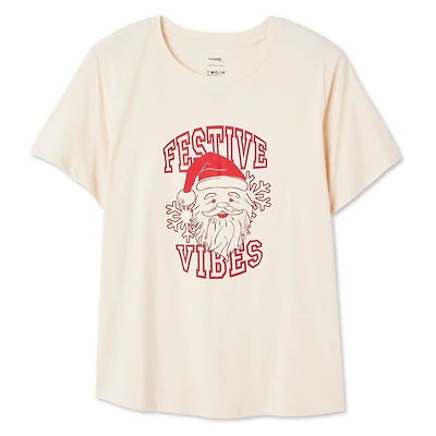 T-shirt de Noël à manches courtes George pour femmes