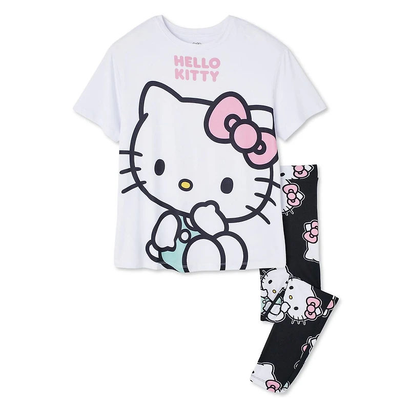 Pyjama 2 pièces Hello Kitty pour femmes Tailles TP–TG