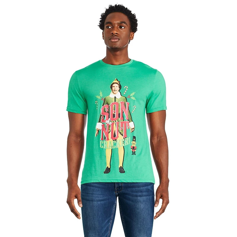 T-shirt avec imprimé graphique Elf pour hommes
