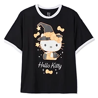 Chemise de nuit à bordures contrastantes Hello Kitty pour femmes Tailles TP–TG