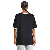 Chemise de nuit à bordures contrastantes Hello Kitty pour femmes Tailles TP–TG