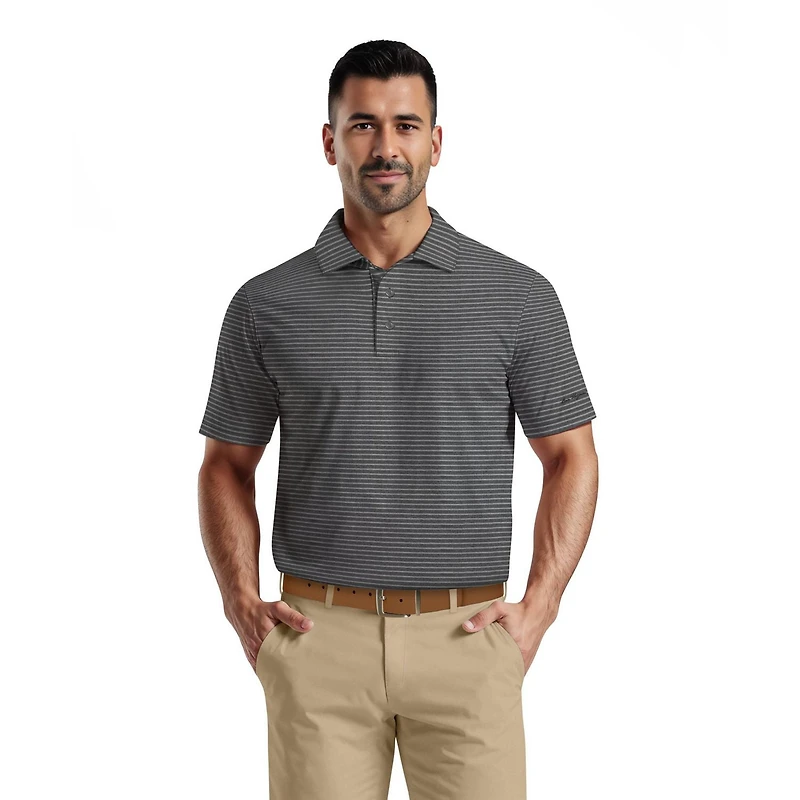 Polo de Golf Homme Manches Courtes Ben Hogan Performance Imprimé Rayures Heather Pour