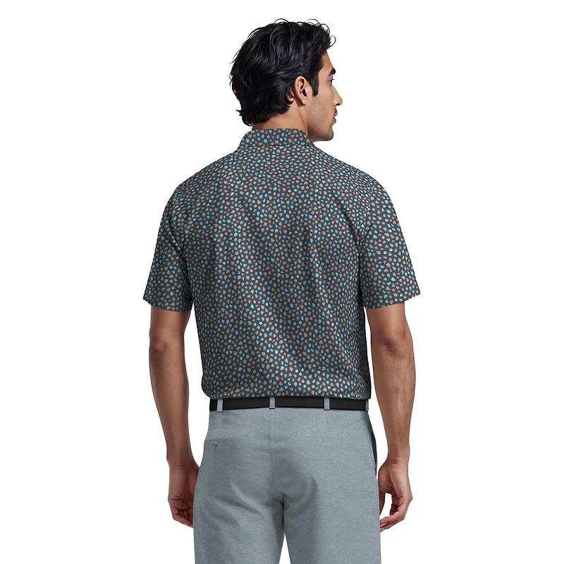 Polo de Golf Homme Manches Courtes Ben Hogan Performance Imprimé Feuilles Micro Automne Pour