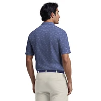 Ben Hogan Performance Men's Fall Micro Leaf Print Golf Polo Shirt,