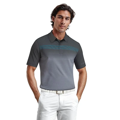 Ben Hogan Performance Men's Heather Asymmetrical Print Golf Polo Shirt,