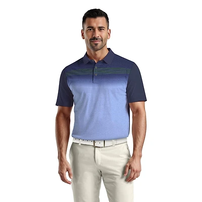 Ben Hogan Performance Men's Heather Asymmetrical Print Golf Polo Shirt