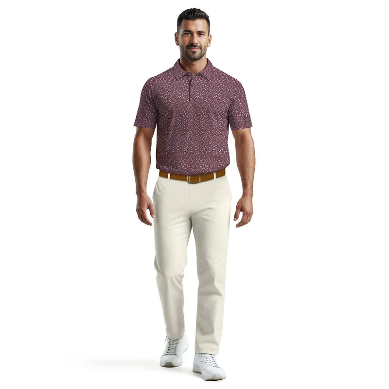 Polo de Golf Homme Manches Courtes Ben Hogan Performance Imprimé Confettis Géométriques Pour