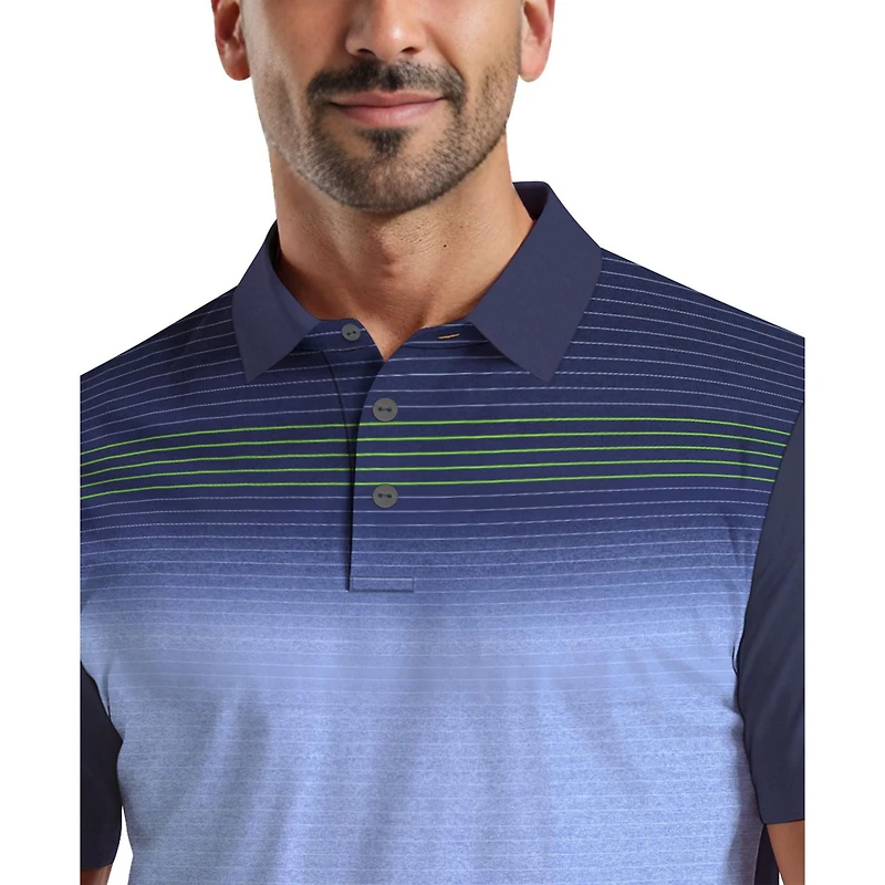 Ben Hogan Performance Men's Heather Asymmetrical Print Golf Polo Shirt