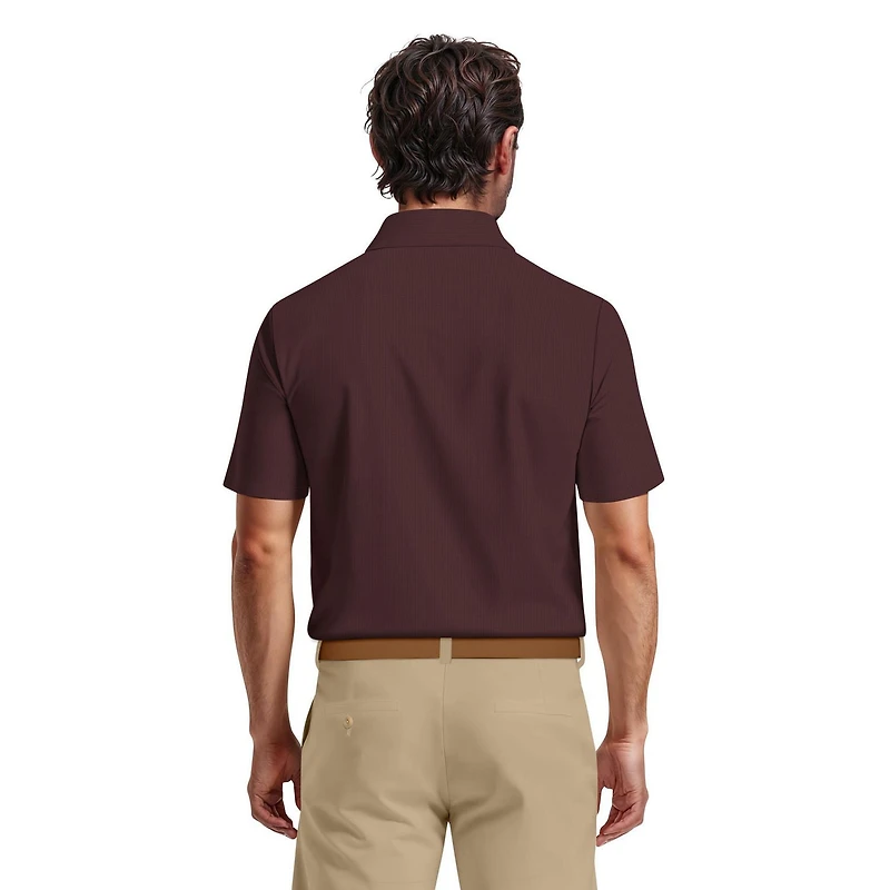 Ben Hogan Performance Men's Two-Color Jacquard Golf Polo Shirt,